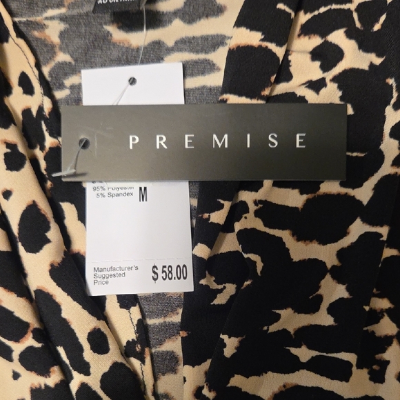 Premise Black and Cream Animal Print Blouse BRAND NEW WITH TAGS - Picture 2 of 2